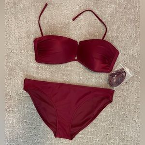 Aerie Swim in Maroon